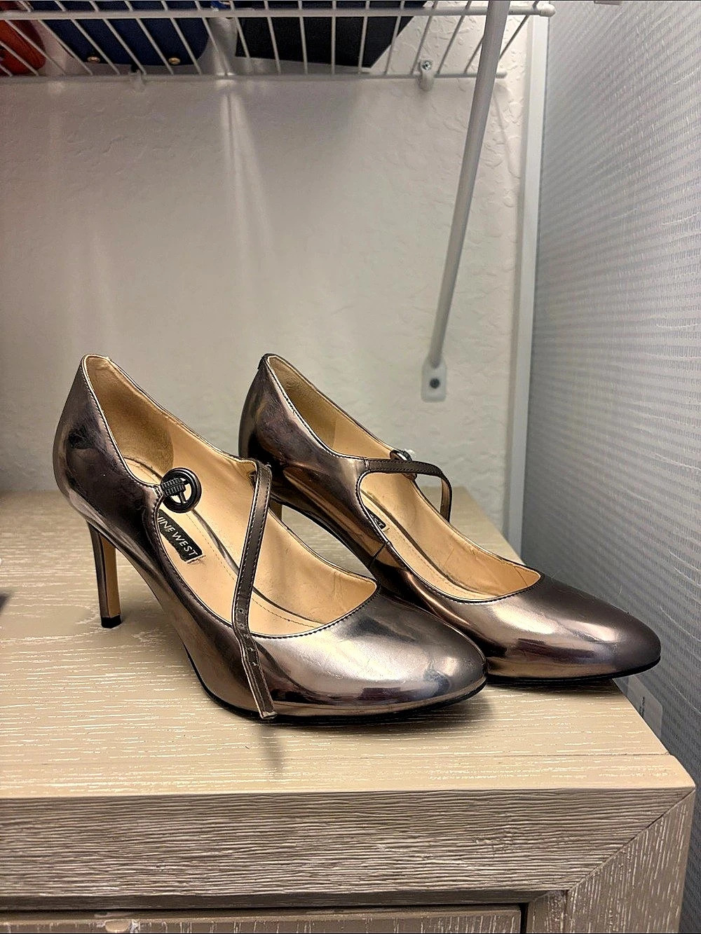 Nine West Candela Pump Metallic Brown Pointed-Toe Heels
